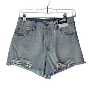 Rewash Short Shorts Super High Rise Wedge Distressed Light Wash Vintage 11 30